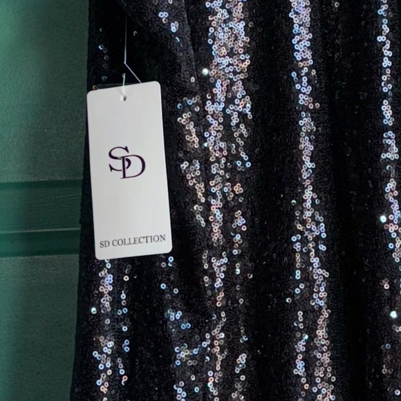 SD collection size 14 black sequin dress new NWT - Picture 7 of 7